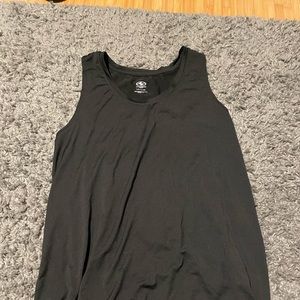 black loose athletic tank top